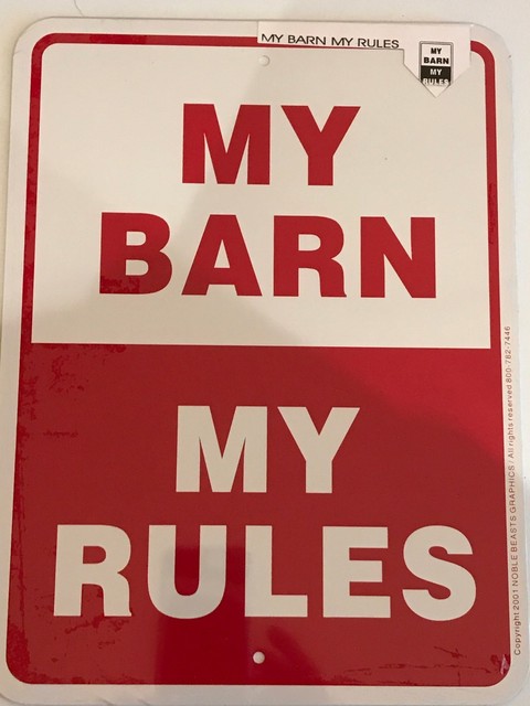 Horse Barn Sign My Barn My Rules Brand New For Sale Online