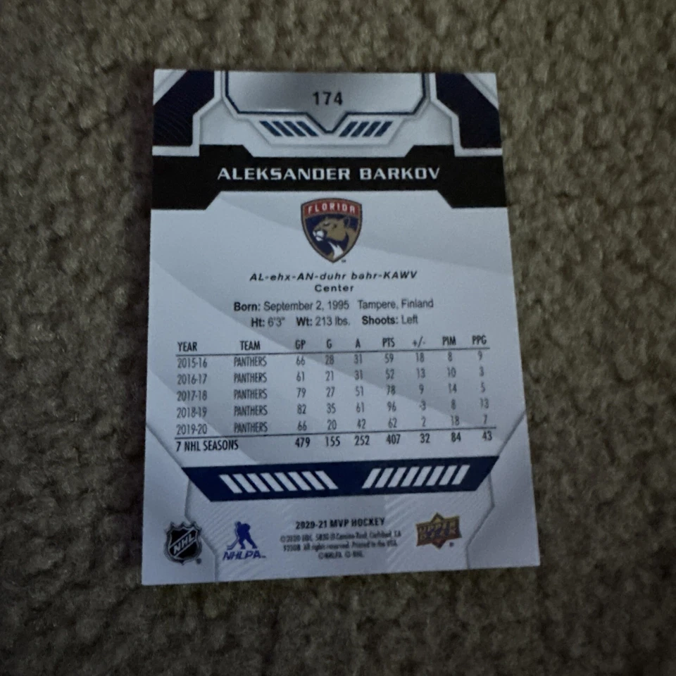 2020-21 Upper Deck MVP - #174 Aleksander Barkov - Image 2 of 2