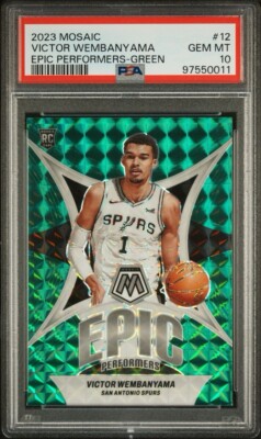 2023-24 Mosaic Victor Wembanyama Epic Performers Green Prizm