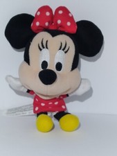 Disney Parks Minnie Mouse Big Head Plush Stuffed Animal Bag Clip Keychain Toy 6"
