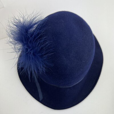 Womens Blue Hat Doeskin 100% Wool Felt George Bollman Co Vtg Womens Blue Hat Doeskin 100% Wool Felt George Bollman Co  main image 3