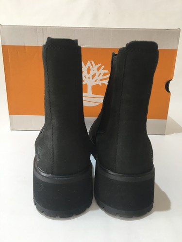 Timberland Womens Carnaby Cool Boots Size 4.5 Nubuck Black Chelsea Boots New - Picture 4 of 11