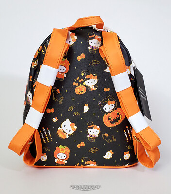 Hello Kitty White & Orange Halloween Pumpkin Mini Backpack EXCLUSIVE DROP: Loungefly Halloween Hello Kitty In Cat  main image 4