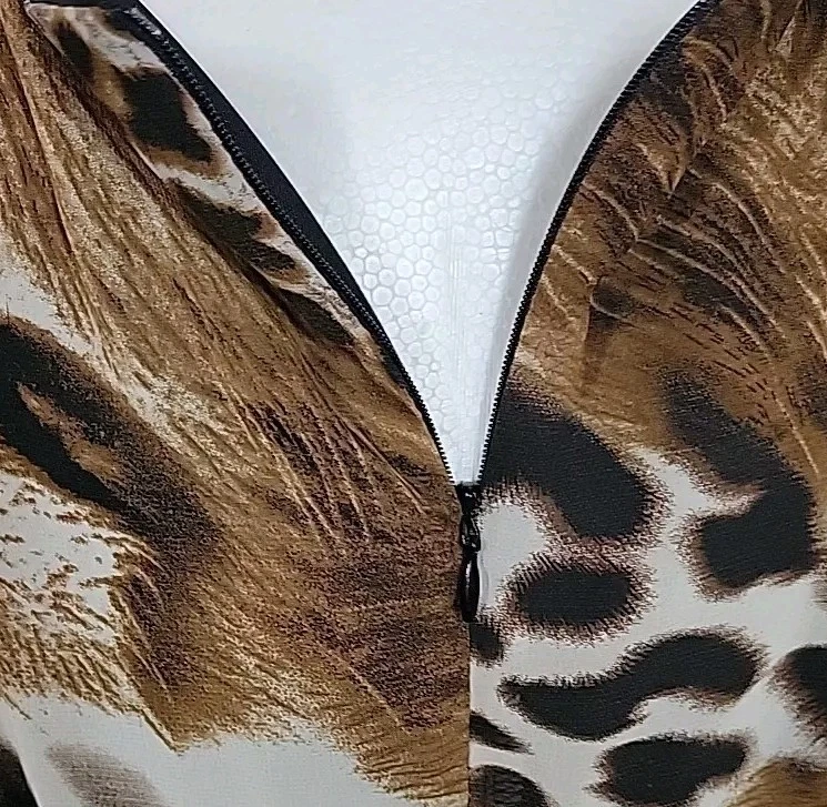 Abito Alyx nero gonna colore leppard top taglia 8 maniche ad aletta