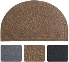 Rubber Doormat Indoor Outdoor Half Round Front Door Mat Non Slip Backing Floor M