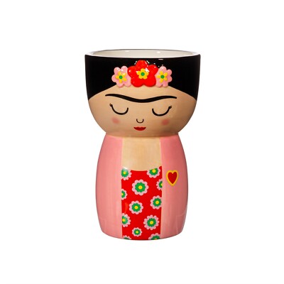 Sass & Belle Frida Kahlo Blumenvase in Körperform mexikanische Wohndeko klein