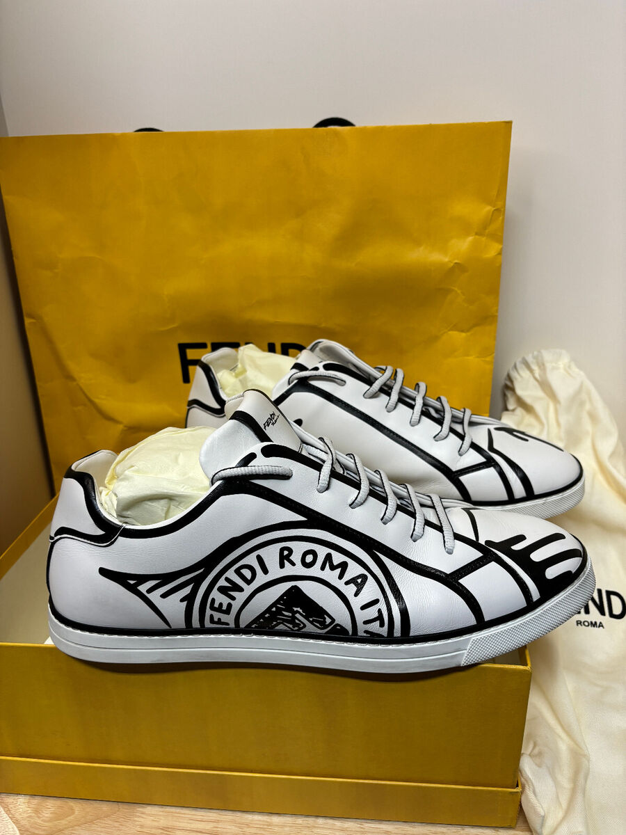 FENDI ROMA JOSHUA VIDES X LEATHER STAMP SNOW SNEAKERS 7E1389 FENDI ROMA JOSHUA VIDES X LEATHER STAMP SNOW SNEAKERS 7E1389