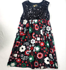 Children's Place Girl's Dress Size 10 Sleeveless Black Sequins Floral red white