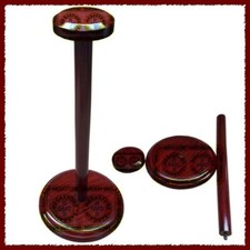 Wood Helmet Stand For Medieval Iron Prussian Helmets  Wooden Display Post  Red