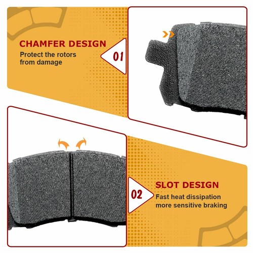 Front & Rear Ceramic Brake Pads for 2007-2019 Toyota Sequoia Tundra Land Cruiser - Picture 2 of 8