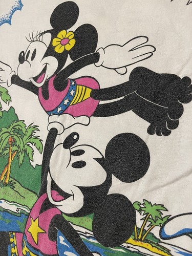 GuzFurbished X Vintage Disney Mickey & Minnie Surf AOP blastover TINY HOUSE Tee - Picture 11 of 12