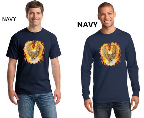 Patriotic American Bald Eagle On Fire United States Freedom Men's T Shirt - Picture 6 of 11
