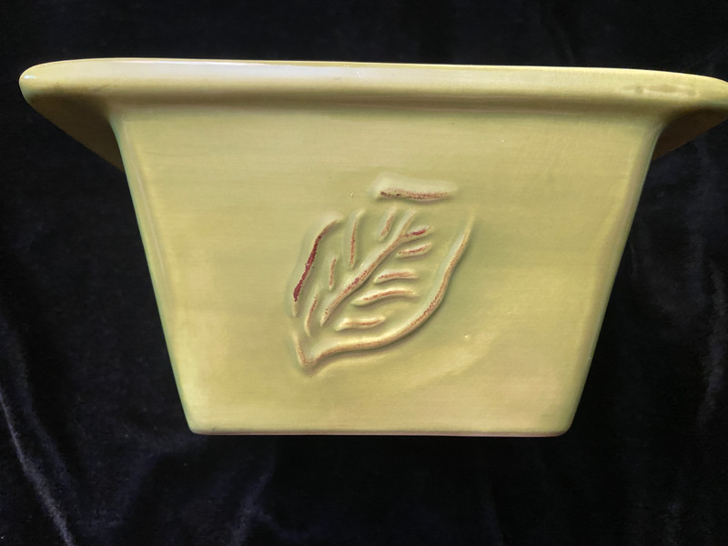 Tastefully Simple Host Collection Bread Pan Dip Bowl Green Stoneware Bakeware