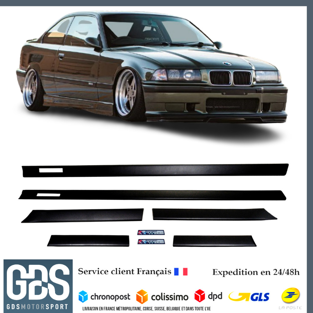 Kit 6pc Baguettes Latérales BMW E36 Coupé Look M3 Design Large et Robuste - 4