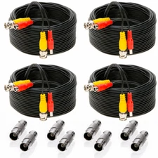 4 x 100FT Video Power Cable BNC DC Security Camera Extension Cord for CCTV