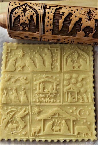 Nativity Embossed rolling pin Springerle cookie Mold Press Clay Pottery Stamps - Picture 2 of 18