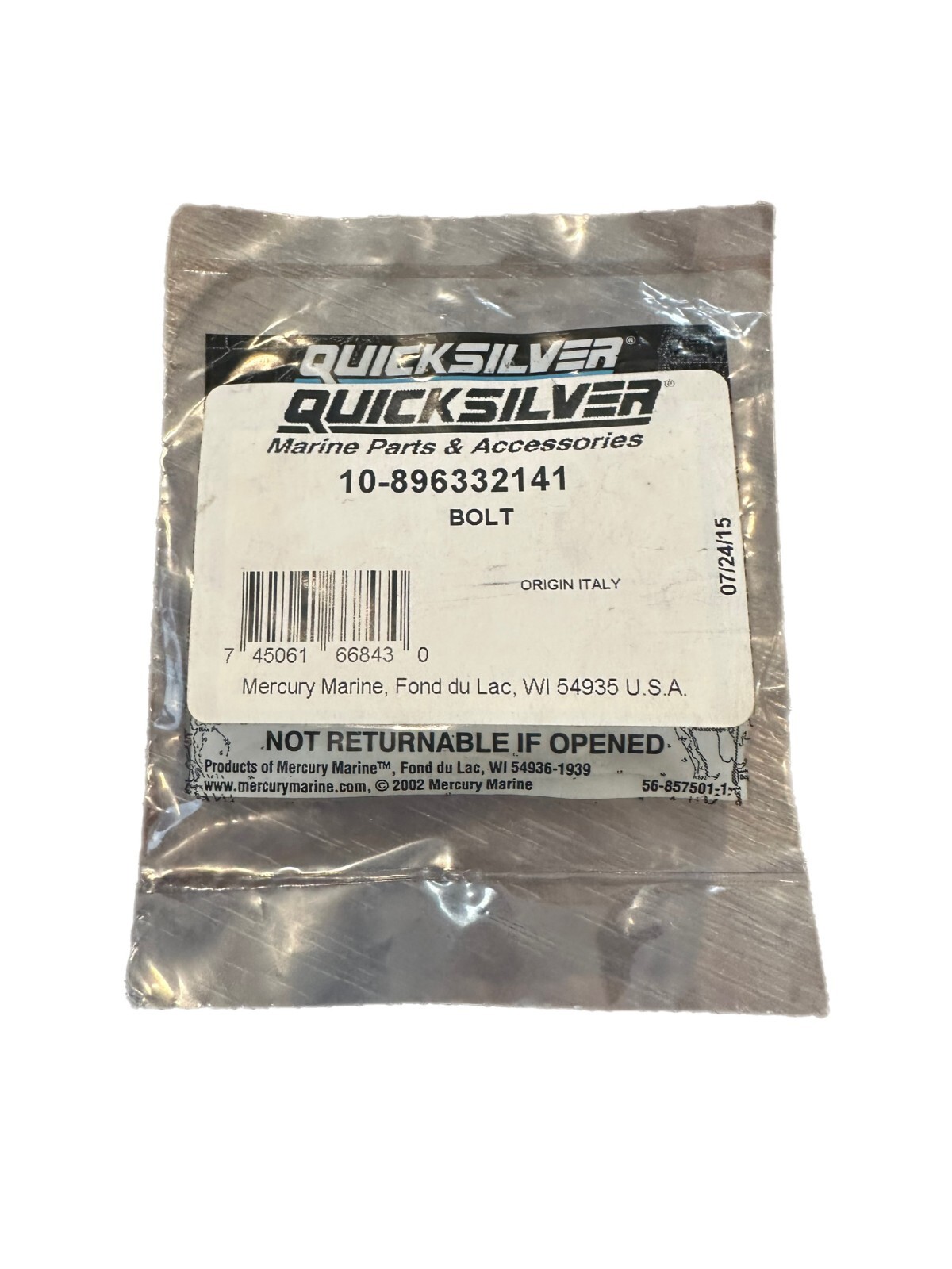 New Mercury Mercruiser Quicksilver Bolt OEM Part # 10-896332141 | eBay