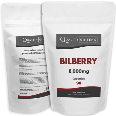 QUALITY GINSENG DIRECT BILBERRY - 8,000mg Capsules - Powerful Formula - Best Quality on Ebay