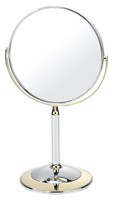 Danielle 7x Magnification 17.5cm Diameter Pedestal Mirror - Chrome/gold Danielle 7x Magnification 17.5cm Diameter Pedestal Mirror - Chrome/gold