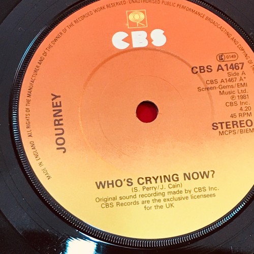 JOURNEY Who's Crying Now 1981 UK 7" vinyl single EXCELLENT CONDITION - Picture 4 of 4