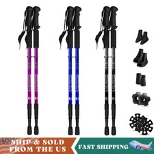 1 Pair Adjustable Trekking Poles Anti-Shock Walking Stick Aluminum Hiking Poles