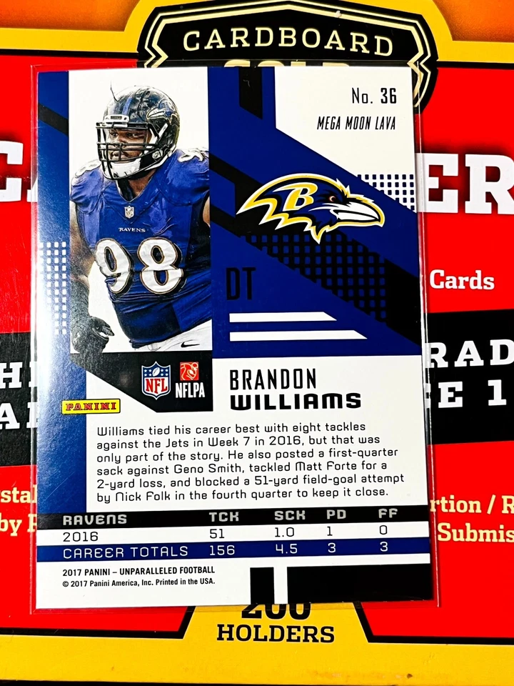 2017 Panini Unparalleled - #36 Brandon Williams (RC) 50% OFF 3+ - Image 2 of 2