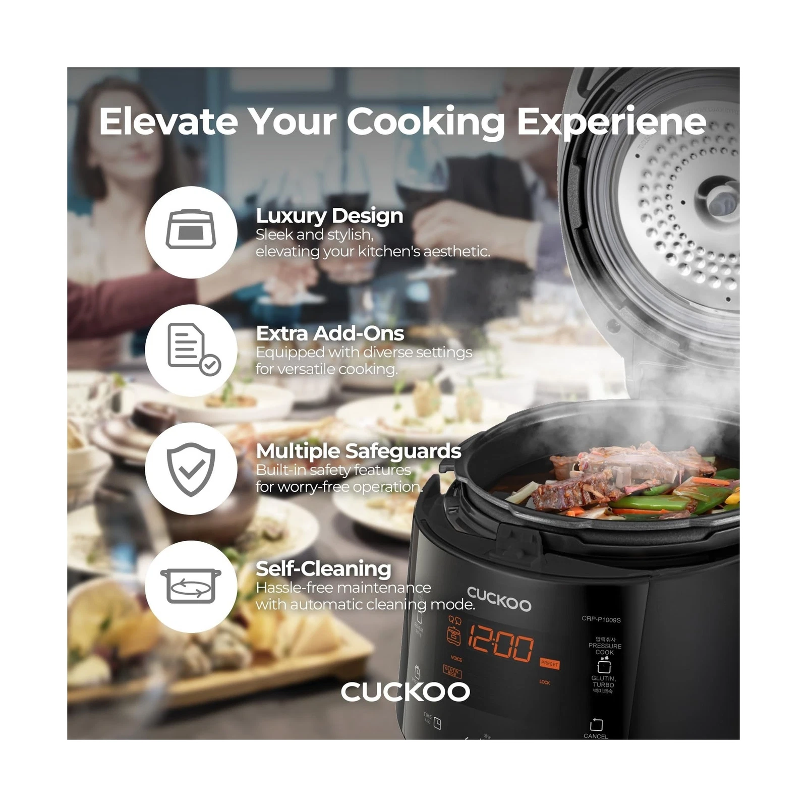 Cuckoo CRP-P1009SB Pressure Rice Cooker - Thumbnail 3
