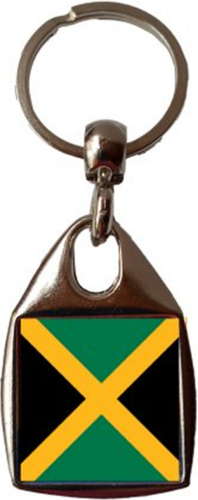 Llavero de metal de lujo de doble cara de Jamaica y bolsa de regalo - Imagen 1 de 4