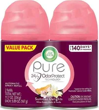 Air Wick Pure Freshmatic 2 Refills Automatic Spray, Summer Delights, 2Ct