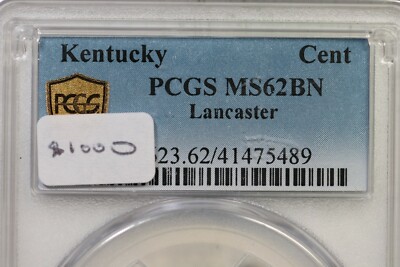 1792) PCGS MS 62 BN LANCASTER Kentucky Cent Token Colonial Coin | eBay