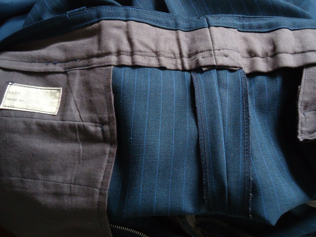 vintage mens 70s three button pinstripe WOOL SUIT Hong Kong vintage mens 70s three button pinstripe WOOL SUIT Hong Kong