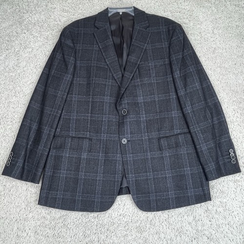 Joseph Abboud Heritage Wool Blazer Jacket Mens 44R Gray Windowpane Sport Coat - Picture 12 of 16