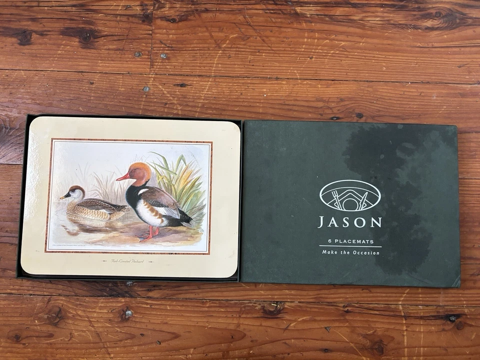 Jason Placemats Wood Ducks By Henry Jones Scenery Cork Back Set Original Box NZ - Image 2 of 4