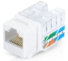 Keystone Jack Cat5e White Network Ethernet 110 Punchdown 8P8C RJ45 - 10 Pieces