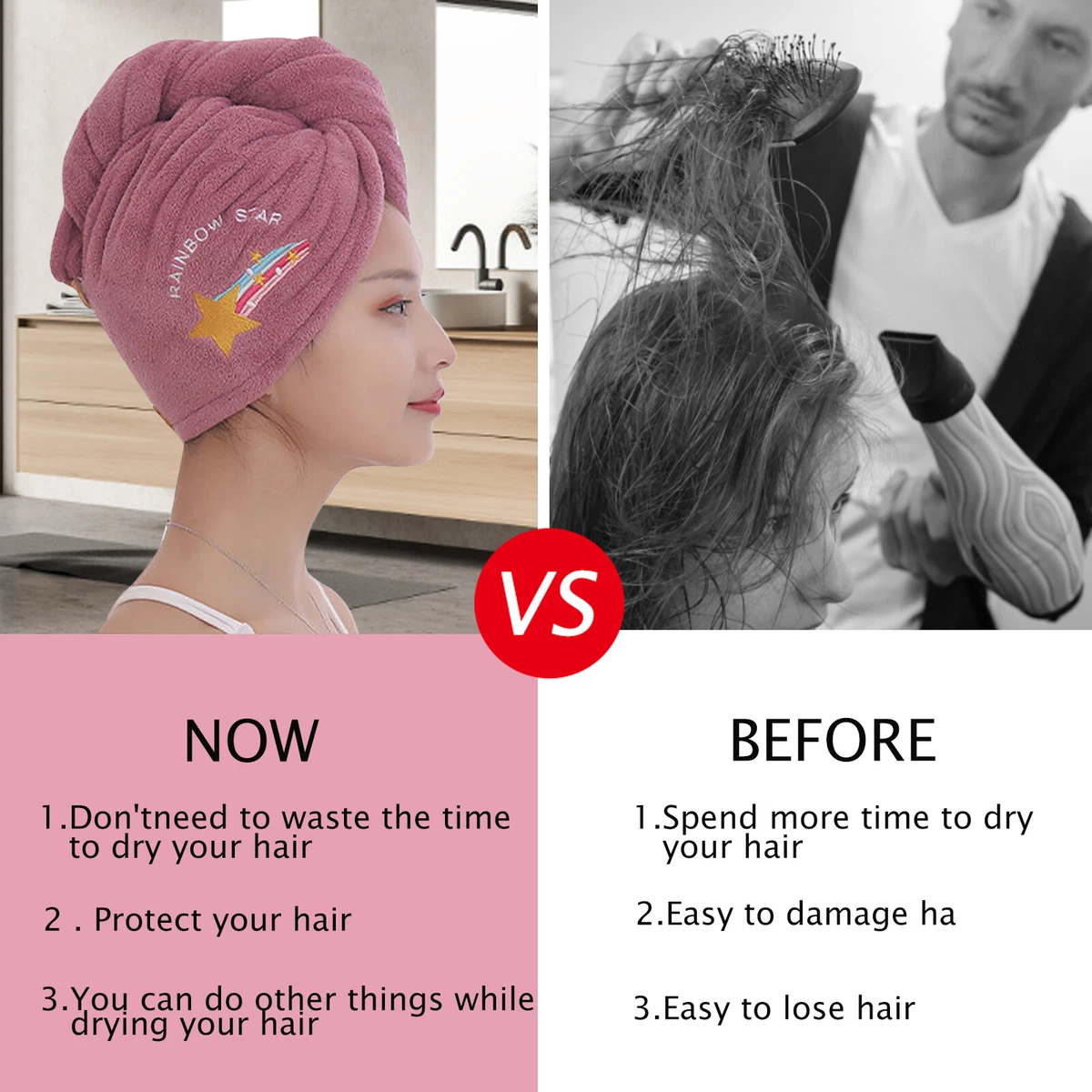 Double Layer Thickening Hair Turban Quick Drying Hair Hat Cap for