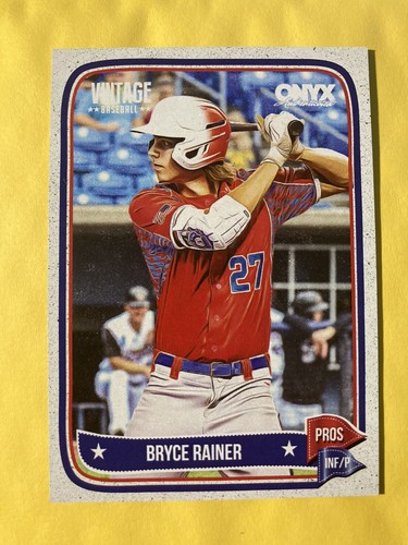 BRYCE RAINER 2024 Onyx Vintage Baseball RC Rookie Card #OVBRRA - Afbeelding 1 van 2