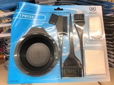 7-Piece Hair Dye Coloring Kit Bowl Brush Comb Gloves Cap Set   Professional Hair