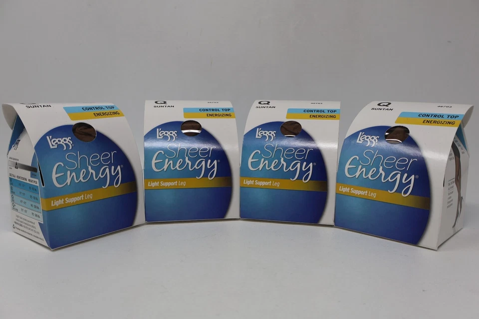 Meia-calça L'eggs Sheer Energy Energizing Control tamanho Q bronzeado 4 pares NOVA - Imagem 2 de 4