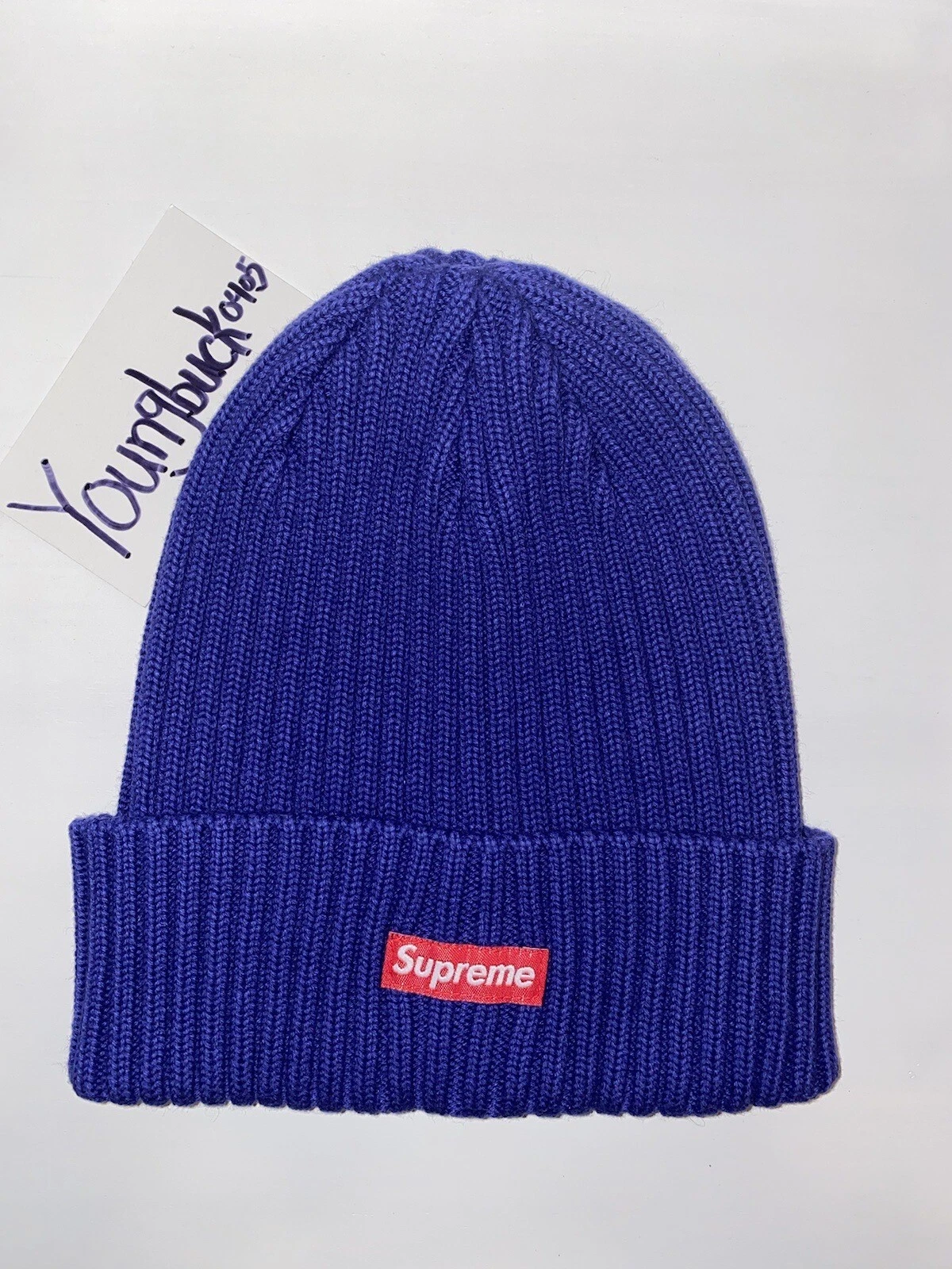 Chapeau beanie royal foncé surteint Supreme SS20 petite boîte logo