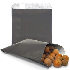 100 CT Small Paper Treat Sacks Black 5 x 7 Inches Candy Buffet Bags for Party