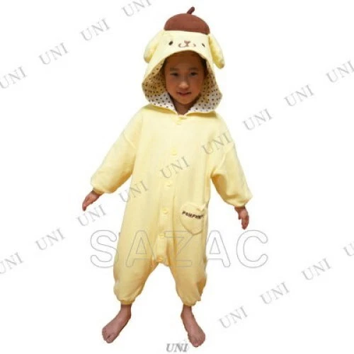 SAZAC Sanrio Pompompurin Niños Disfraz Vellón Kigurumi Juegos con disfraces 110 Kawaii Foto 3 de 3