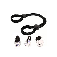 Adjustable Cotton Rope Handcuffs for BDSM Bondage and Couples Play Black 