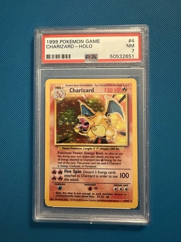 Pokemon Charizard Base Set Unlimited Holo Rare #4 PSA 7