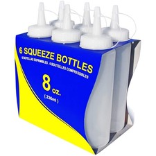 Versatile 8 oz Plastic Squeeze Bottles - Pack of 6
