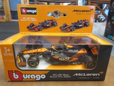 1:43 Bburago F1 MCL38 Miami Oscar Piastri 81 McLaren Formula 1 Racing Car 2024