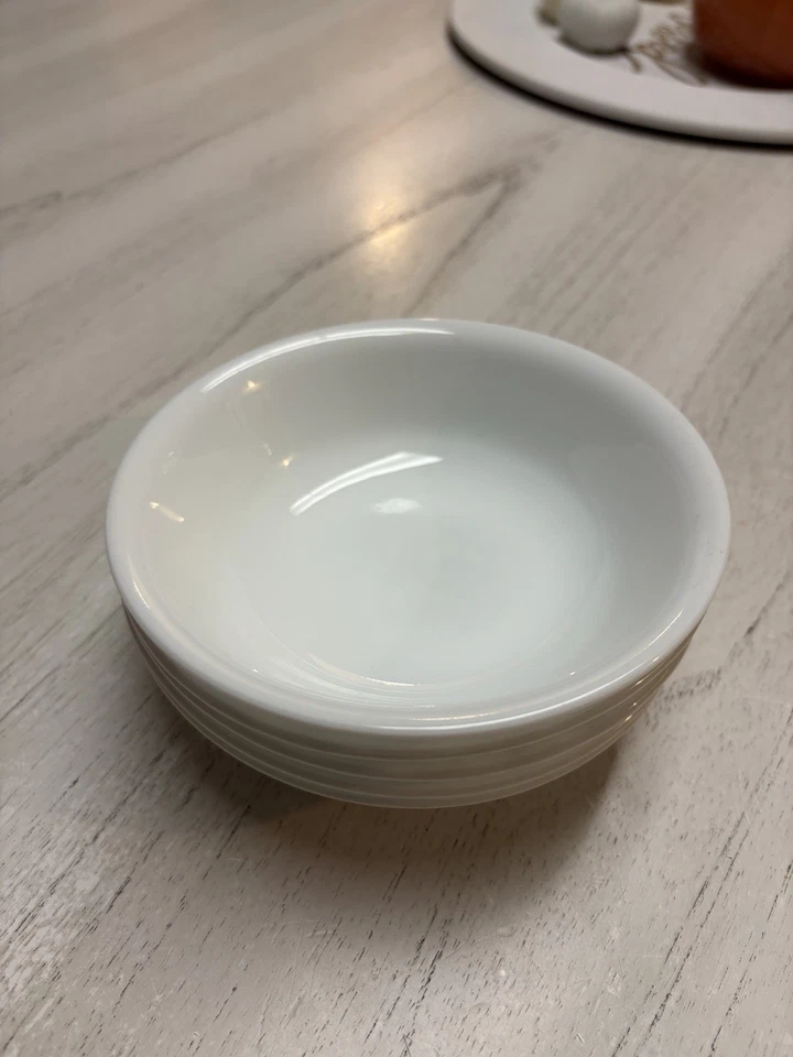 Conjunto de 5 tigelas brancas de sobremesa molho de frutas geada inverno Corelle EXCELENTE - Imagem 2 de 4