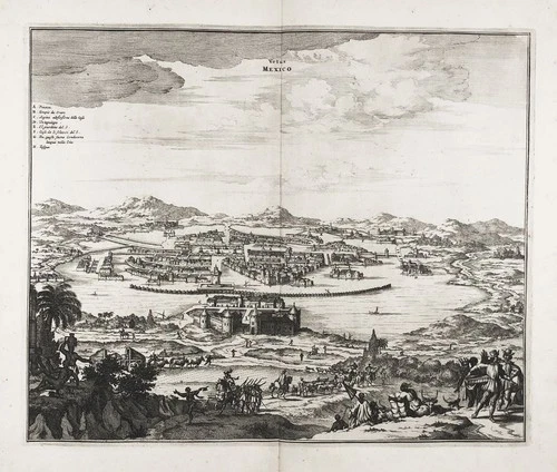 Mexico City Central America Engraving 1671