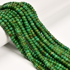 Dark Green Turquoise Smooth Rondelle Beads Size 4x6mm 5x8mm 15.5'' Strand