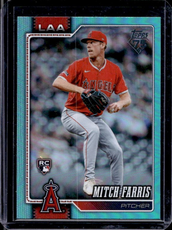 2026 Topps Mitch Farris RC Aqua Rainbow Foil Rookie #609 Angels
