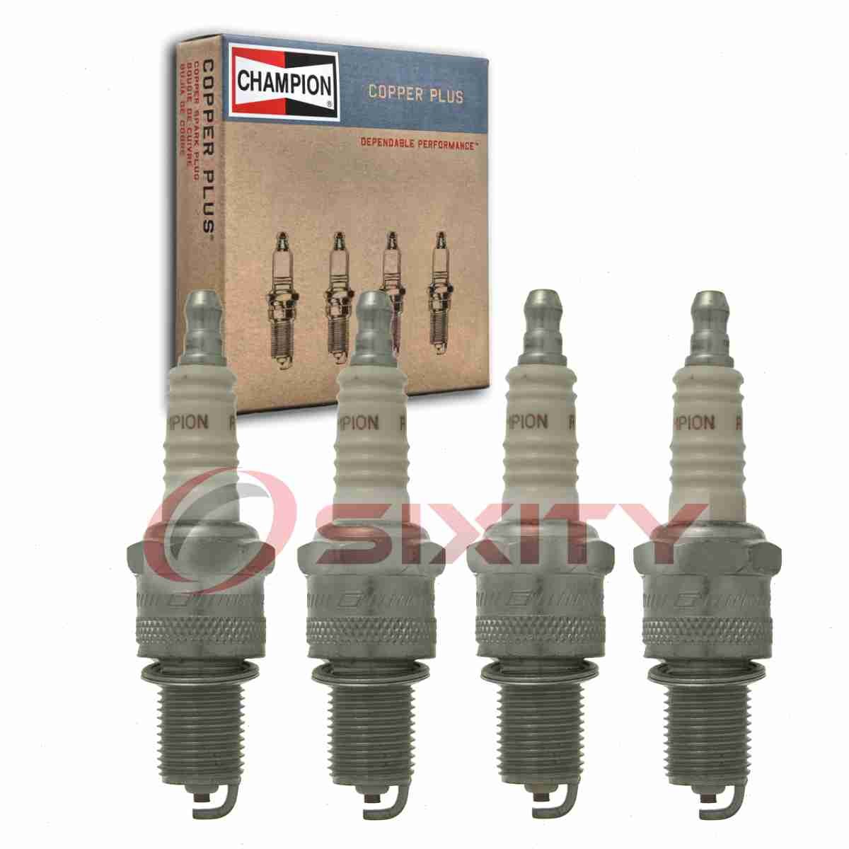 4 pc Champion Copper Plus Spark Plugs for 1976 Mazda Mizer 1.3L L4 Ignition wb